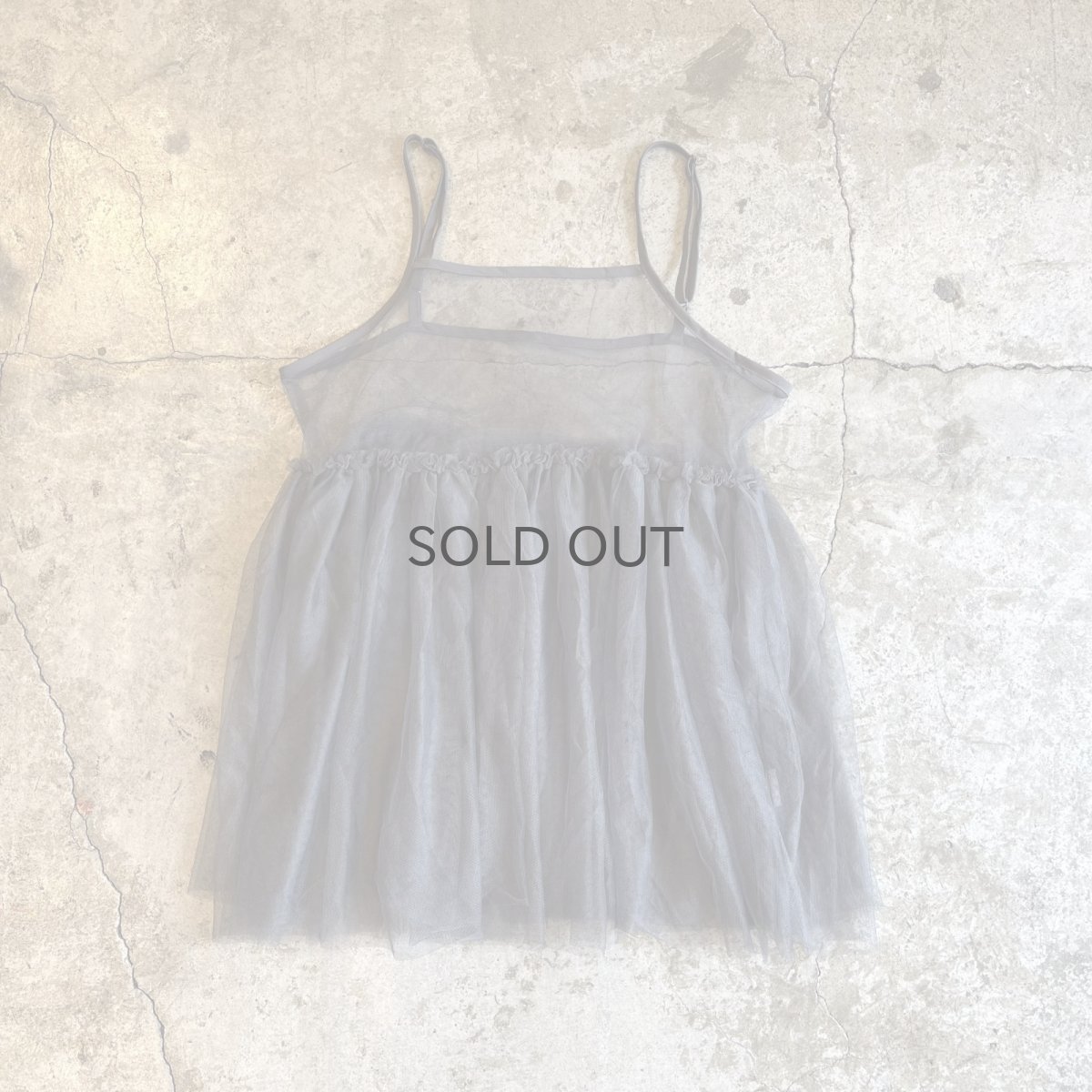 画像1: DOWN FRILL DESIGN GREY COLOR DOUBLE TULLE CAMISOLE / Ladies M (1)