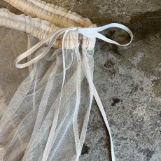 画像7: IVORY COLOR TIERED DESIGN  SHEER TULLE LONG SKIRT / ~W34 (7)