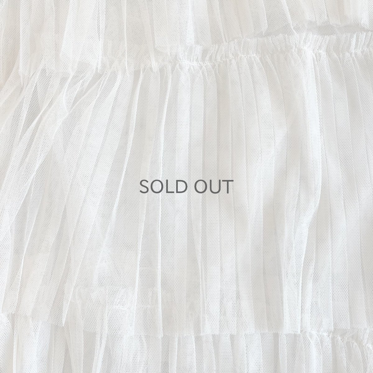 画像10: IVORY COLOR TIERED DESIGN  SHEER TULLE LONG SKIRT / ~W34 (10)