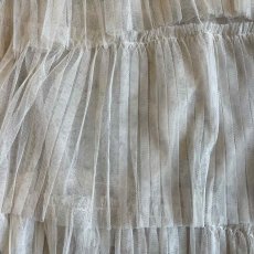 画像10: IVORY COLOR TIERED DESIGN  SHEER TULLE LONG SKIRT / ~W34 (10)