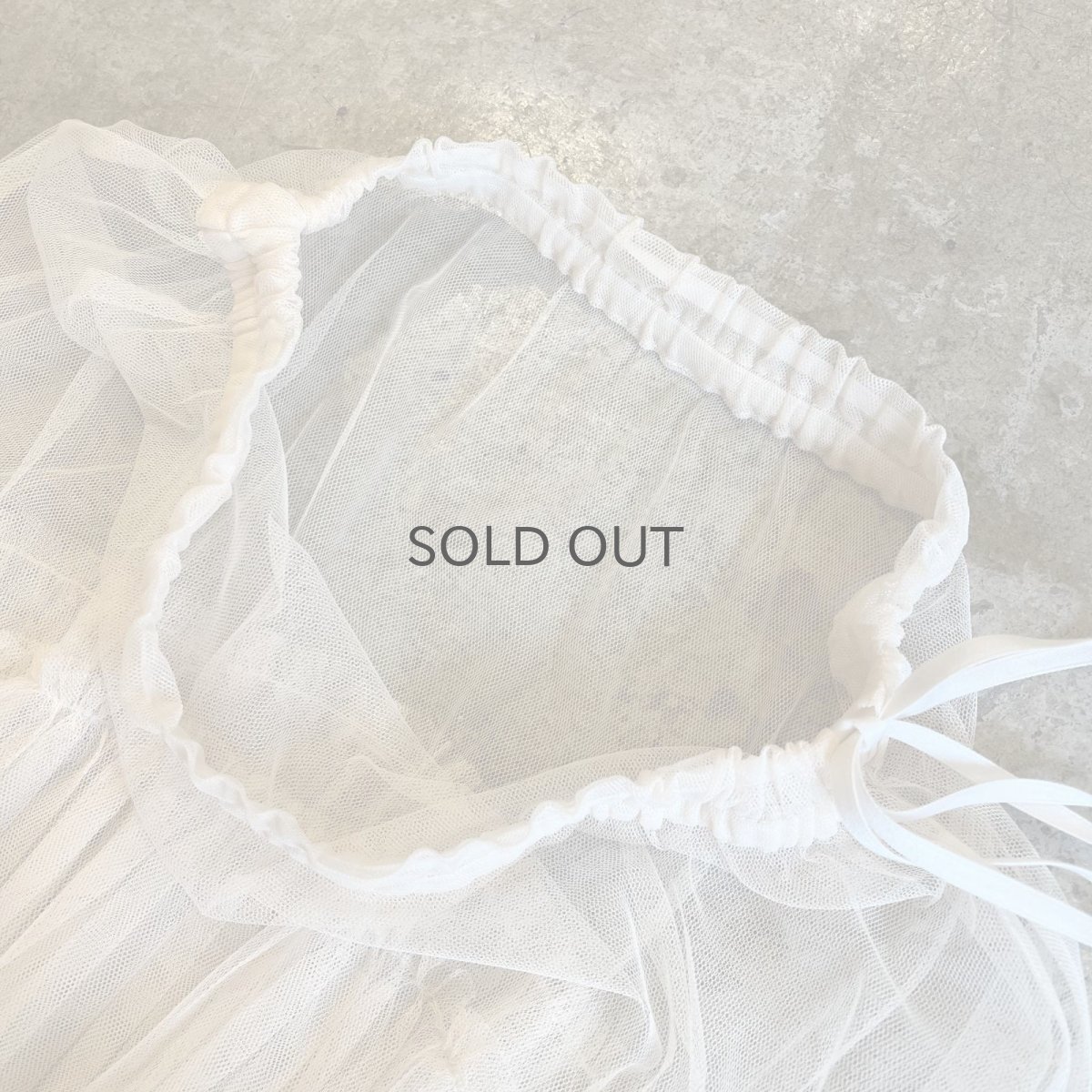 画像6: IVORY COLOR TIERED DESIGN  SHEER TULLE LONG SKIRT / ~W34 (6)