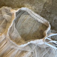 画像6: IVORY COLOR TIERED DESIGN  SHEER TULLE LONG SKIRT / ~W34 (6)