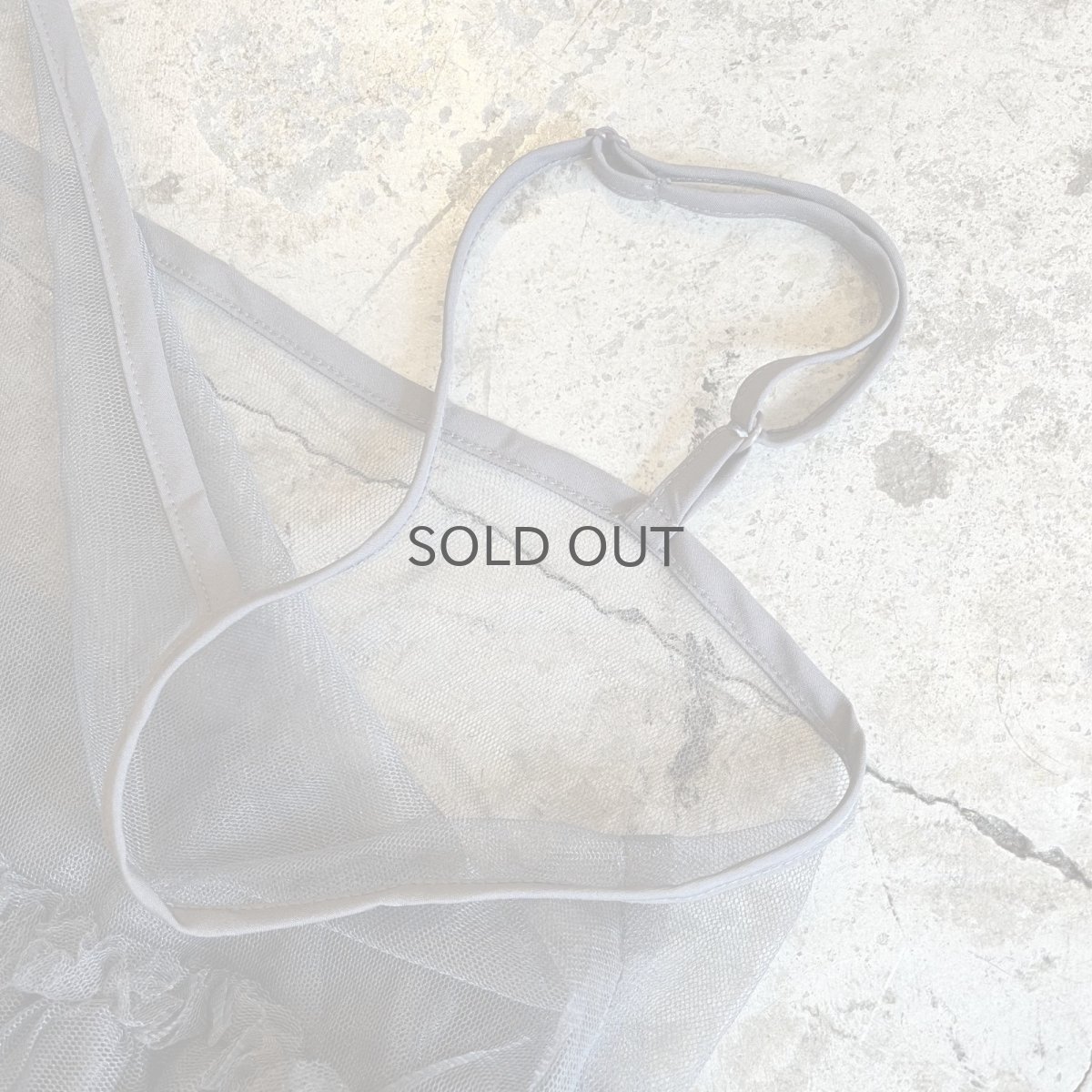 画像8: DOWN FRILL DESIGN GREY COLOR DOUBLE TULLE CAMISOLE / Ladies M (8)