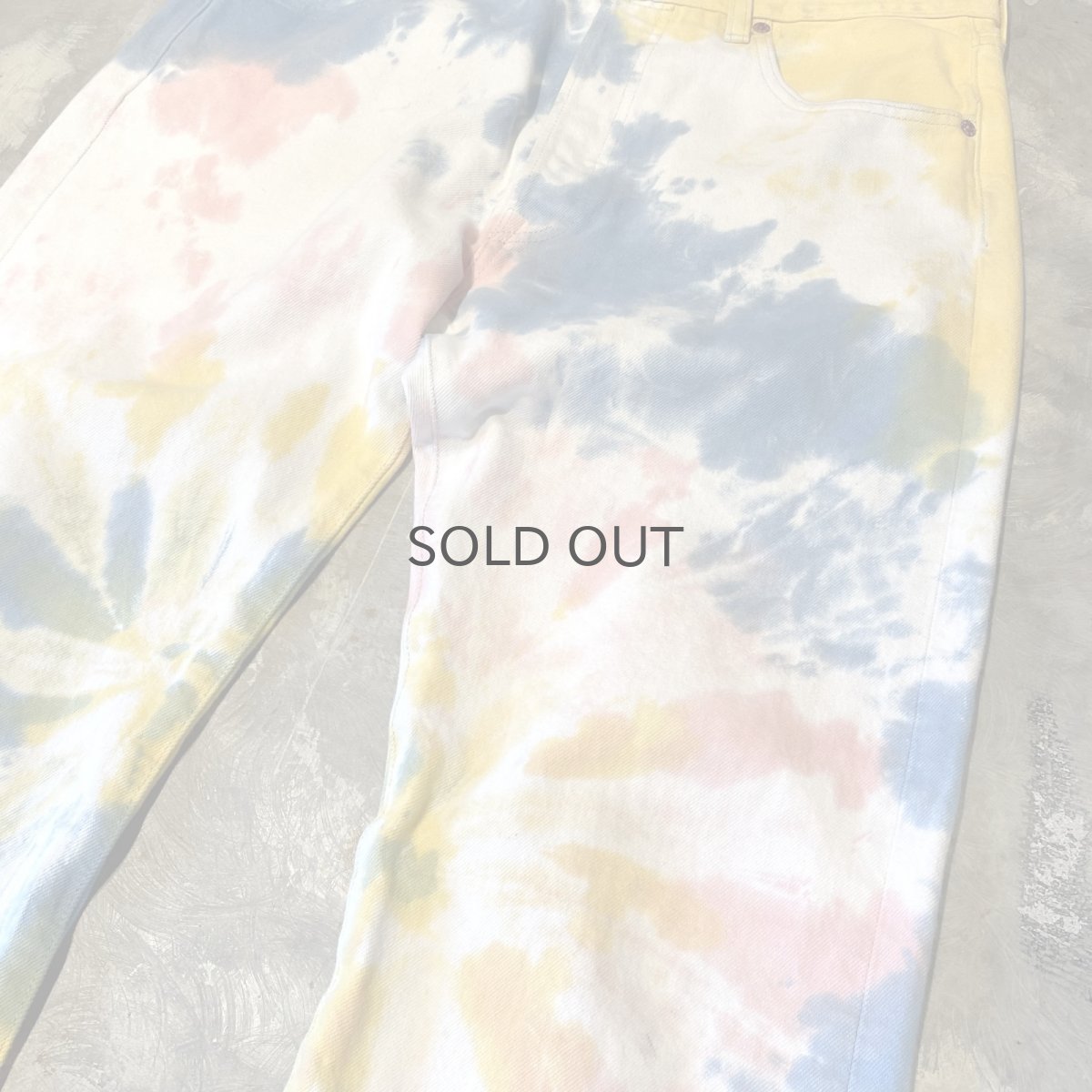 画像4: 【LEVI'S】501 TIE DYE PATTERN DENIM PANTS / W33 (4)