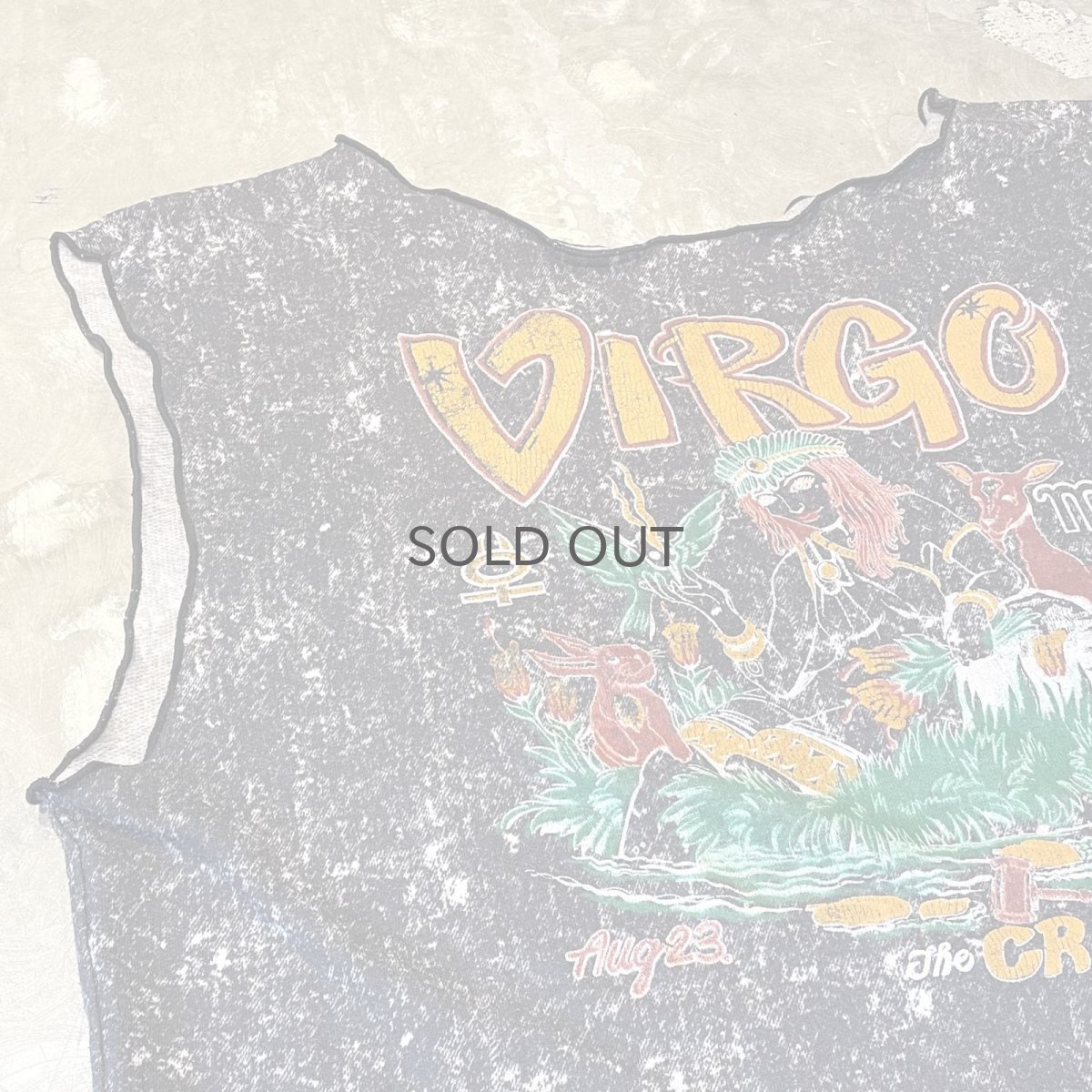 画像3: "VIRGO" ART PRINTED CHEMICAL WASH PATTERN N/S TEE / Mens L (3)