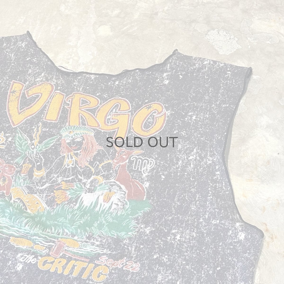 画像4: "VIRGO" ART PRINTED CHEMICAL WASH PATTERN N/S TEE / Mens L (4)