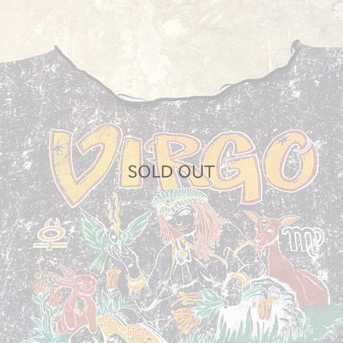 画像10: "VIRGO" ART PRINTED CHEMICAL WASH PATTERN N/S TEE / Mens L (10)