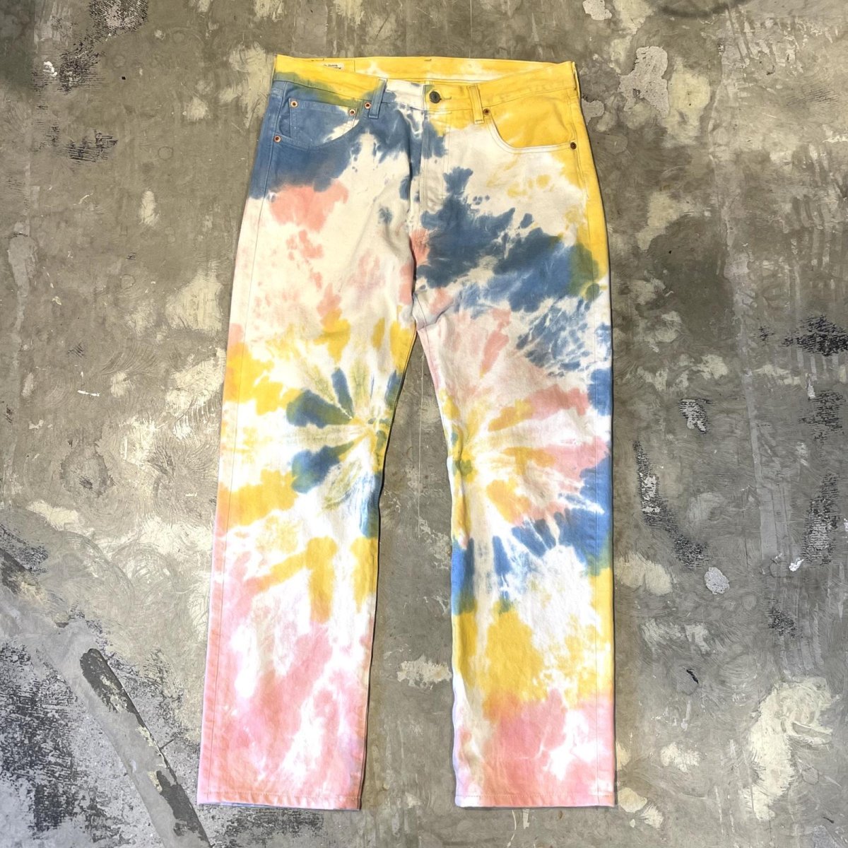 画像1: 【LEVI'S】501 TIE DYE PATTERN DENIM PANTS / W33 (1)