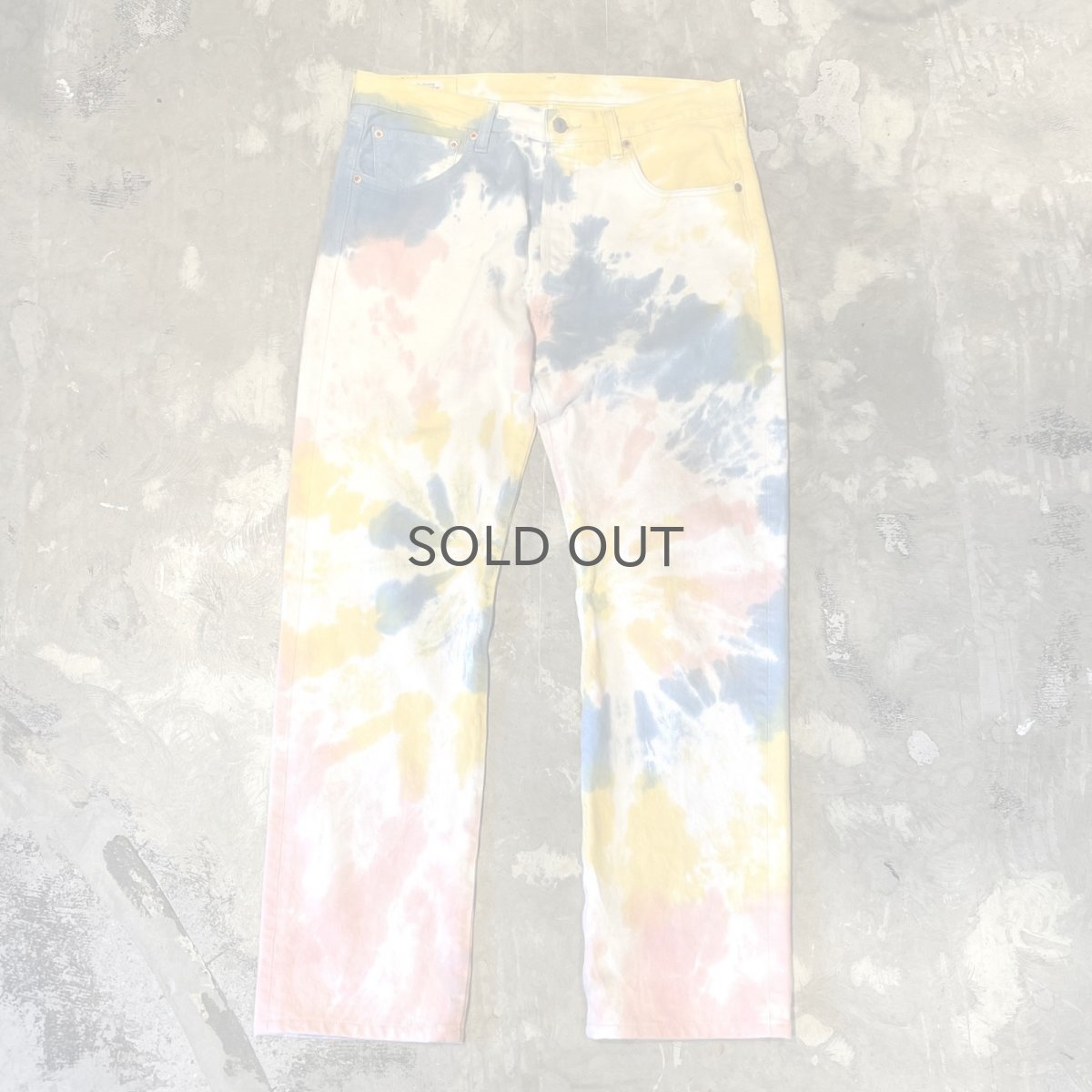 画像1: 【LEVI'S】501 TIE DYE PATTERN DENIM PANTS / W33 (1)