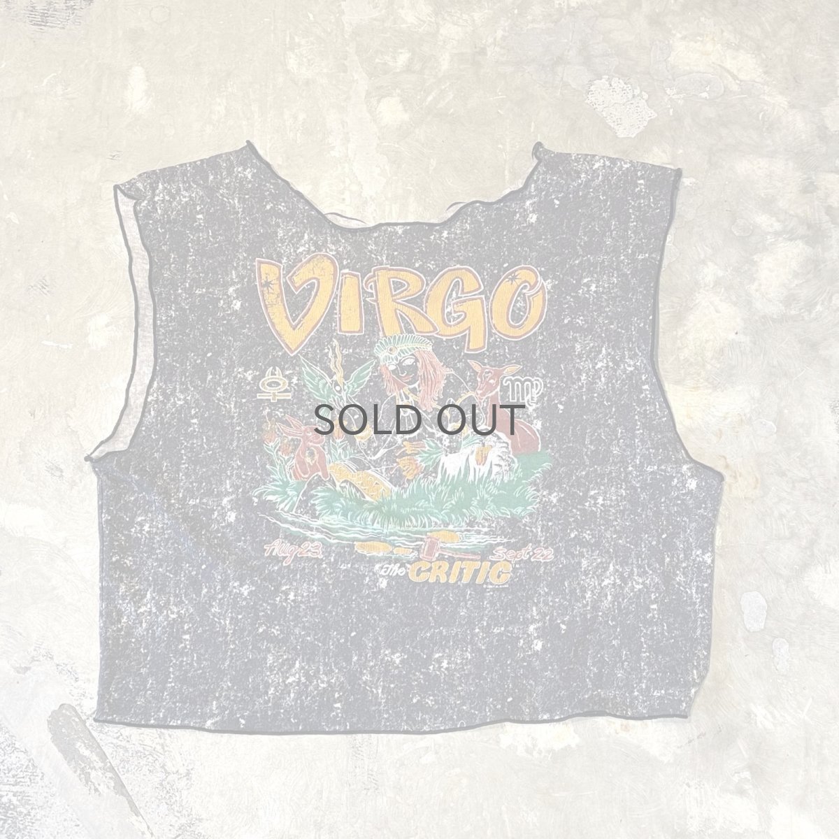 画像1: "VIRGO" ART PRINTED CHEMICAL WASH PATTERN N/S TEE / Mens L (1)