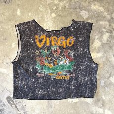 画像1: "VIRGO" ART PRINTED CHEMICAL WASH PATTERN N/S TEE / Mens L (1)