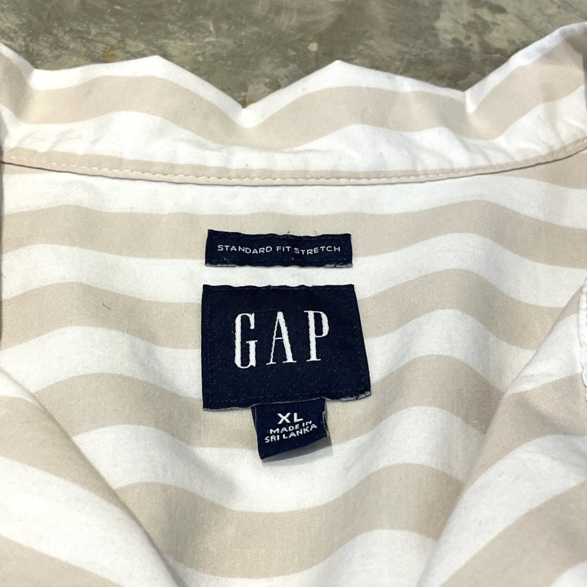 画像9: 90's【GAP】STRIPE PATTERN OPEN COLLAR S/S SHIRT / Mens XL (9)