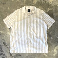 画像1: 90's【GAP】STRIPE PATTERN OPEN COLLAR S/S SHIRT / Mens XL (1)