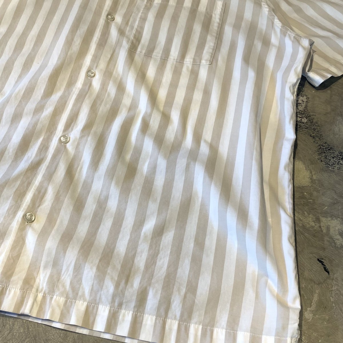 画像6: 90's【GAP】STRIPE PATTERN OPEN COLLAR S/S SHIRT / Mens XL (6)