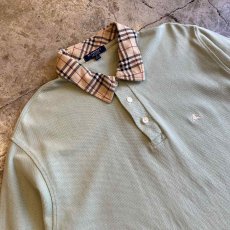 画像3: 【BURBERRY】 POINT CHECK COLLAR PATTERN DESIGN S/S POLO SHIRT / Ladies S(L) (3)