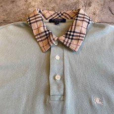 画像4: 【BURBERRY】 POINT CHECK COLLAR PATTERN DESIGN S/S POLO SHIRT / Ladies S(L) (4)