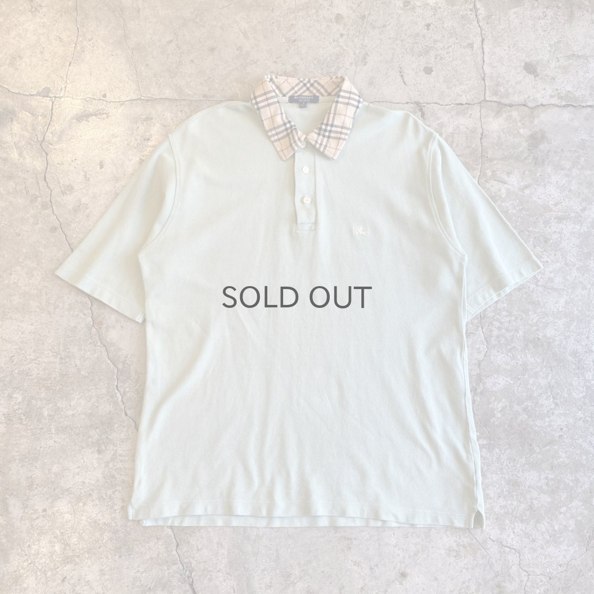 画像1: 【BURBERRY】 POINT CHECK COLLAR PATTERN DESIGN S/S POLO SHIRT / Ladies S(L) (1)