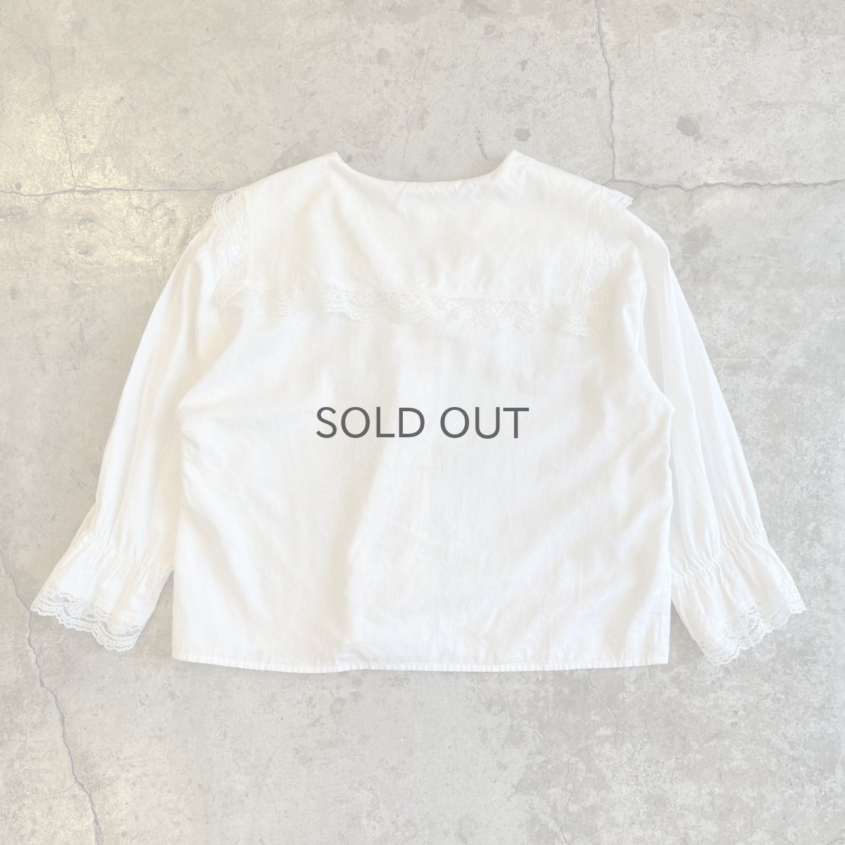 画像2: POINT LACE SAILOR DESIGN COLLAR SHORT BLOUSE / Ladies M (2)