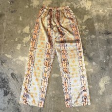 画像1: ALL OVER PATTERN STRAIGHT SILHOUETTE SATIN PANTS / W23~ (1)