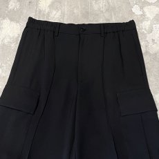 画像10: BLACK COLOR WIDE SILHOUETTE CARGO SLACKS / ~W34 (10)