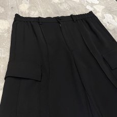 画像3: BLACK COLOR WIDE SILHOUETTE CARGO SLACKS / ~W34 (3)