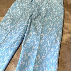 画像4: 70's ALL OVER PATTERN FLARE SILHOUETTE SLACKS / W29 (4)