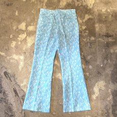 画像2: 70's ALL OVER PATTERN FLARE SILHOUETTE SLACKS / W29 (2)