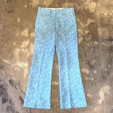 画像1: 70's ALL OVER PATTERN FLARE SILHOUETTE SLACKS / W29 (1)