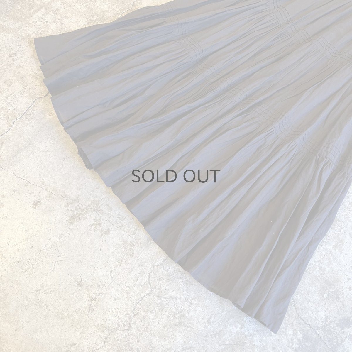 画像5: BLACK COLOR GATHER DESIGN FLARE SKIRT / ~W30 (5)