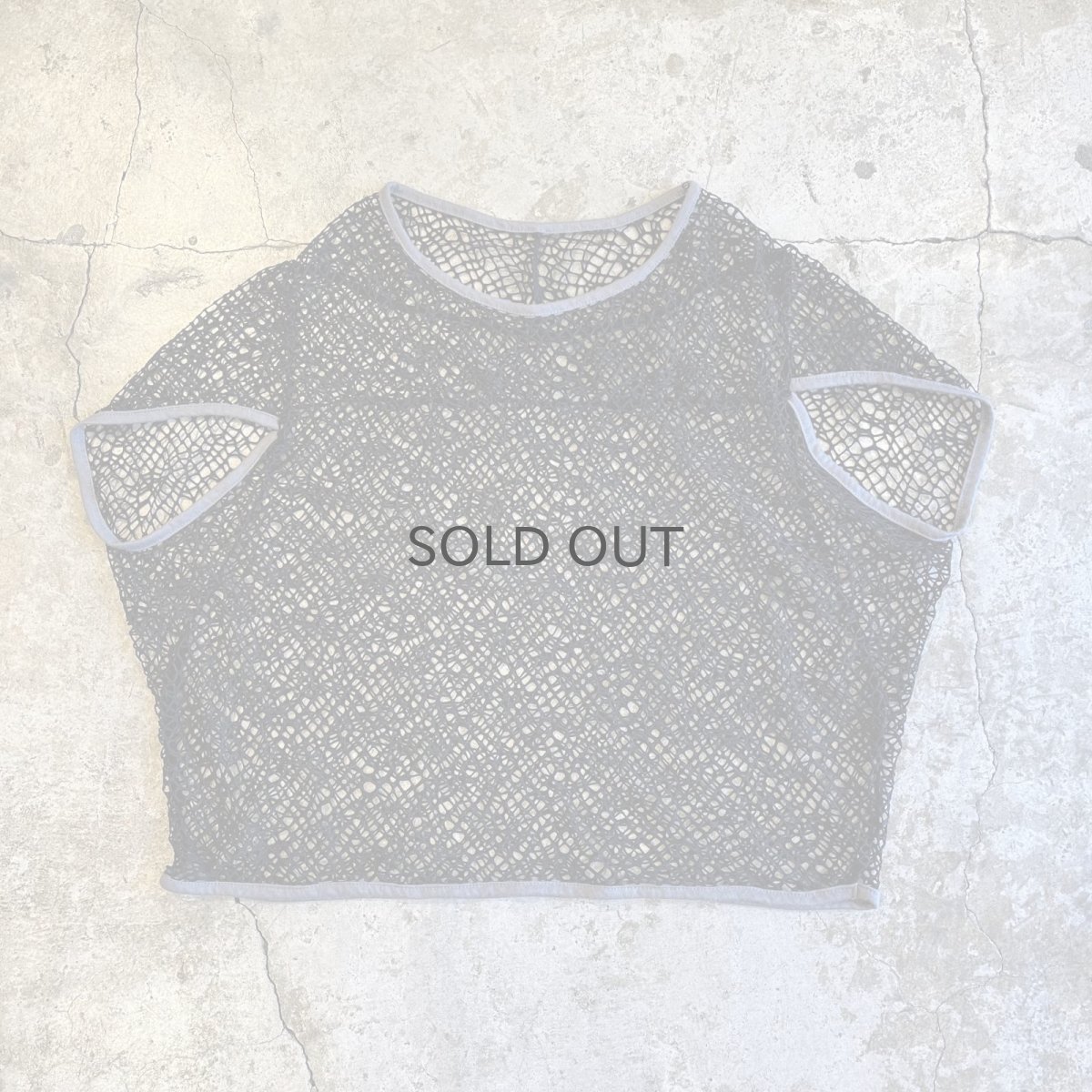 画像1: BLACK COLOR MESH DESIGN S/S TOPS / Ladies L (1)