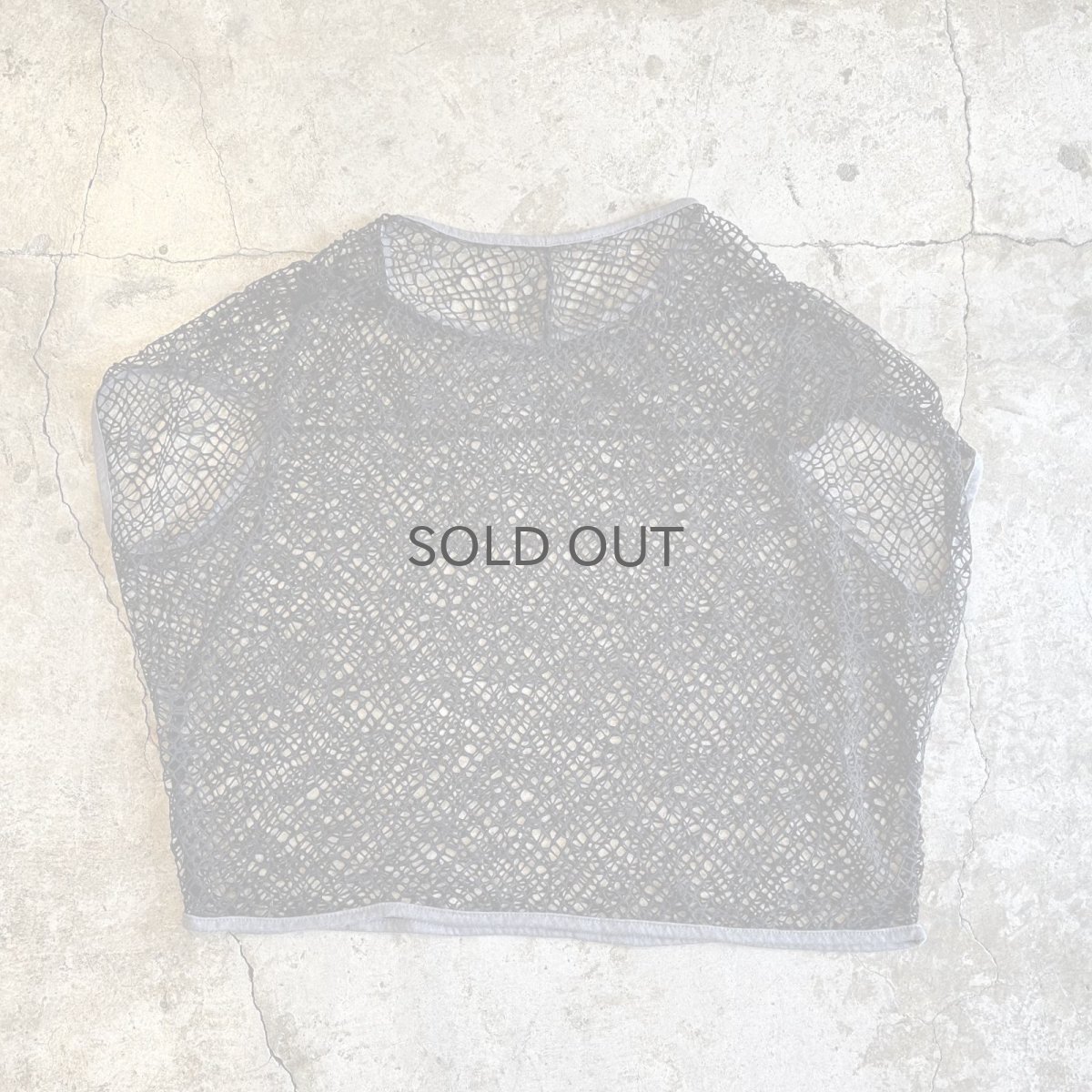画像2: BLACK COLOR MESH DESIGN S/S TOPS / Ladies L (2)