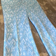 画像5: 70's ALL OVER PATTERN FLARE SILHOUETTE SLACKS / W29 (5)