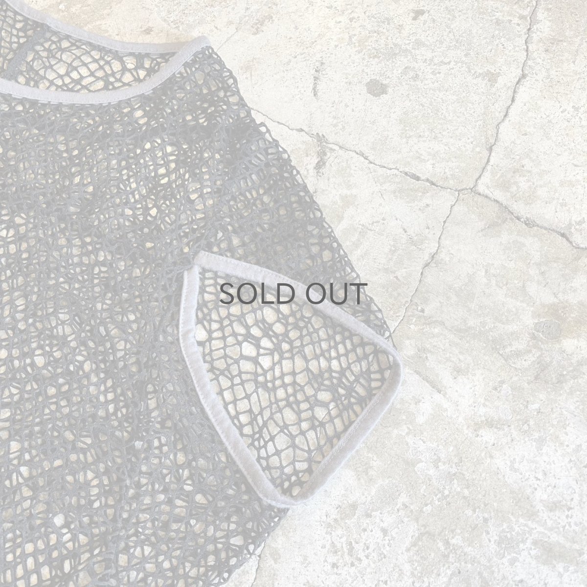画像7: BLACK COLOR MESH DESIGN S/S TOPS / Ladies L (7)