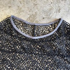 画像8: BLACK COLOR MESH DESIGN S/S TOPS / Ladies L (8)