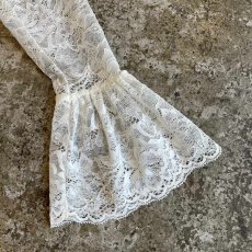 画像6: ALL OVER LACE PATTERN POINT FLARE DESIGN L/S TOPS / Ladies S~M (6)