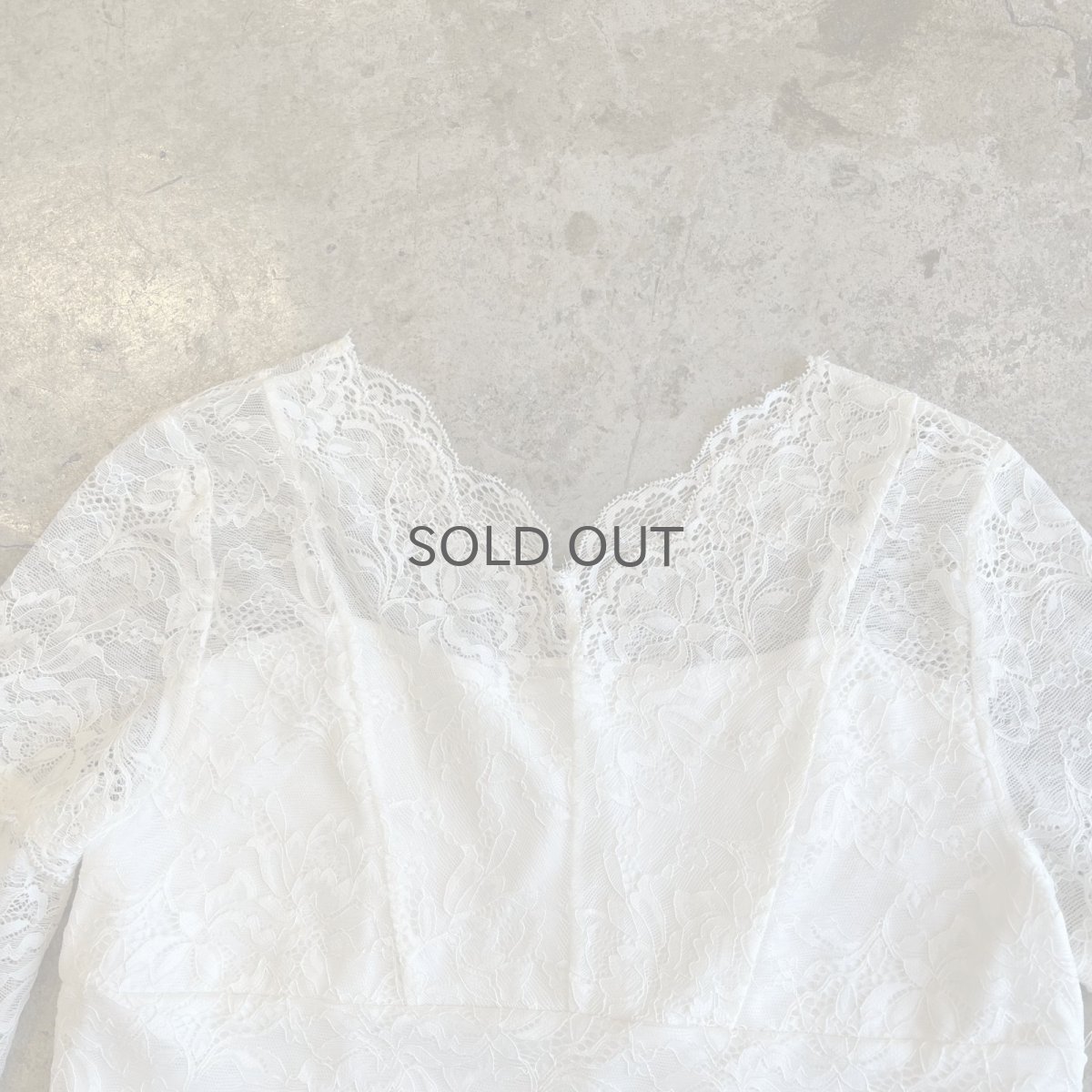 画像8: ALL OVER LACE PATTERN POINT FLARE DESIGN L/S TOPS / Ladies S~M (8)