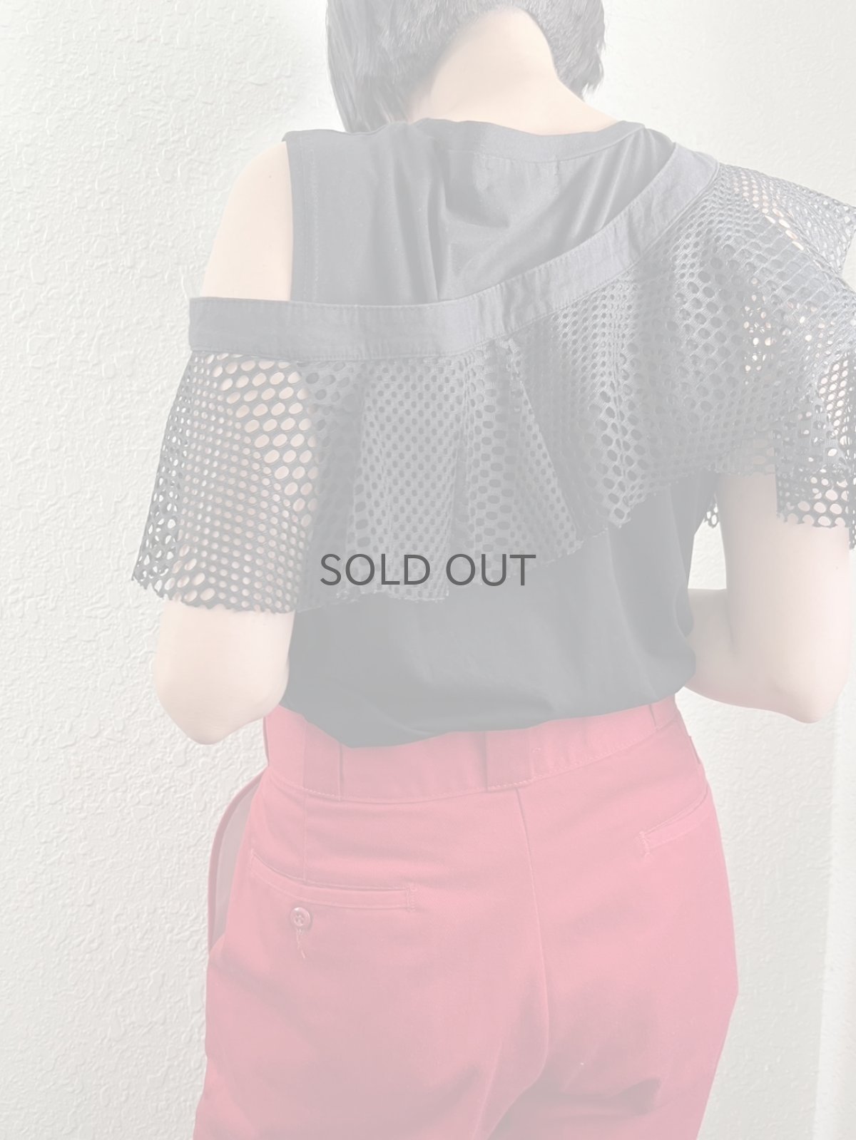 画像12: PUNCHING LACE ASYMMETRY DESIGN N/S TOPS / Ladies M (12)
