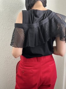 画像12: PUNCHING LACE ASYMMETRY DESIGN N/S TOPS / Ladies M (12)