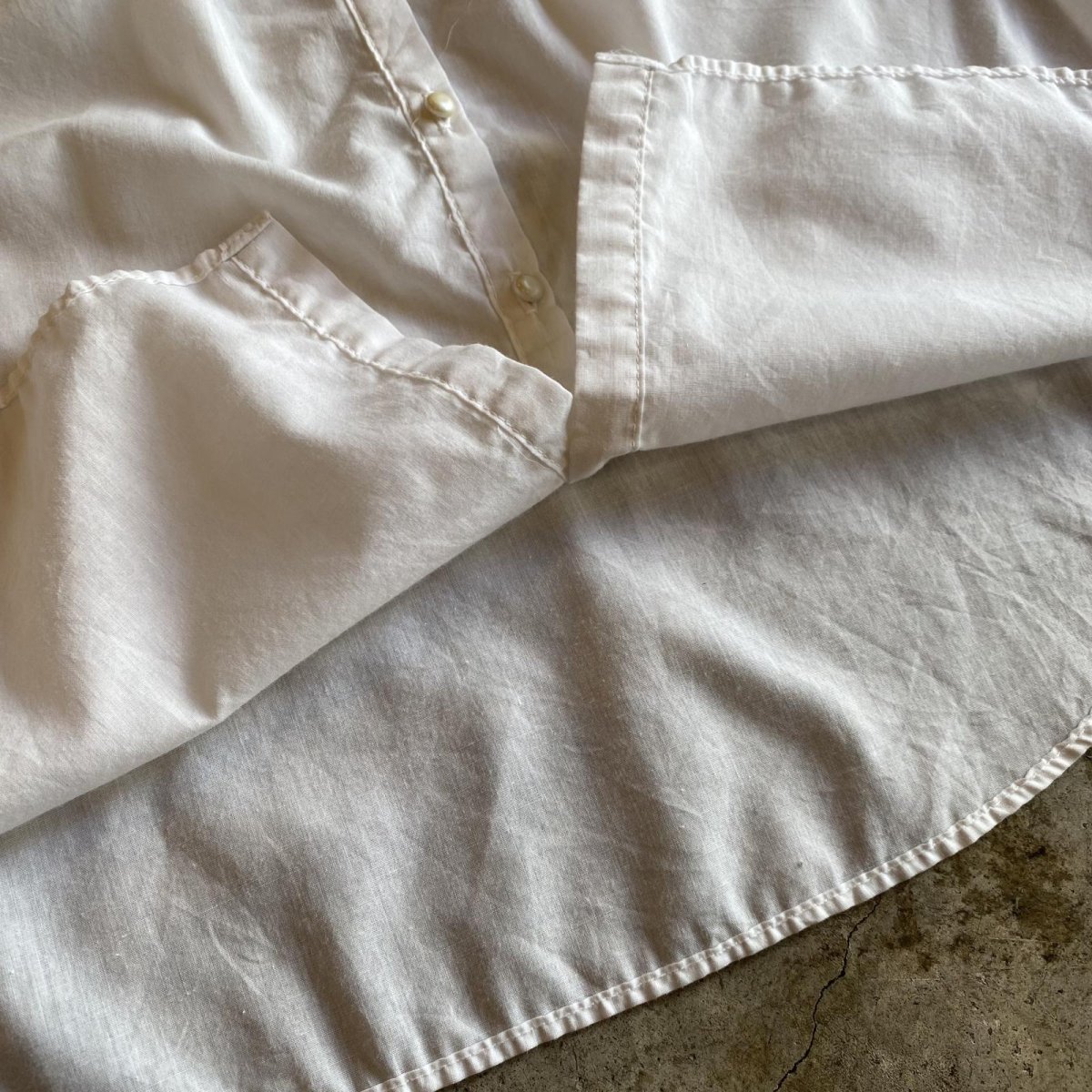 画像9: OLD POINT LACE EMBROIDERY S/S BLOUSE / Ladies L (9)