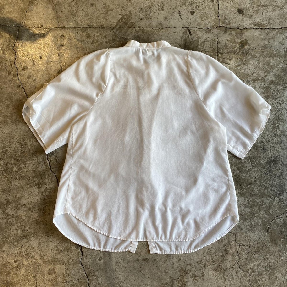 画像2: OLD POINT LACE EMBROIDERY S/S BLOUSE / Ladies L (2)