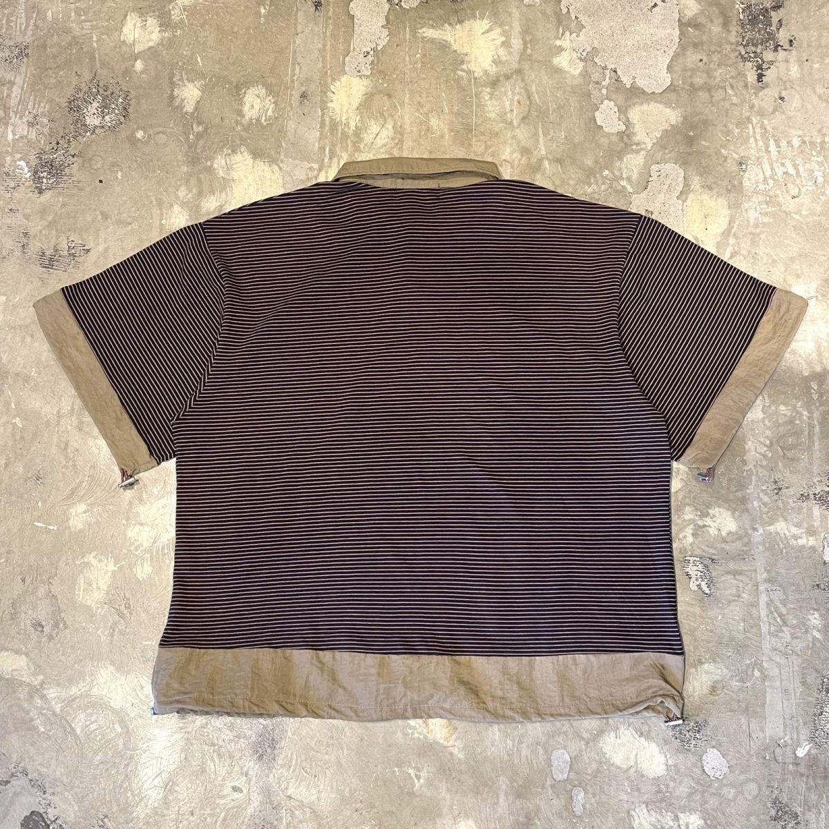 画像3: 【WONDERGROUND】BORDER PATTERN HALF BUTTON DRAW CODE S/S SHIRT / OS (3)