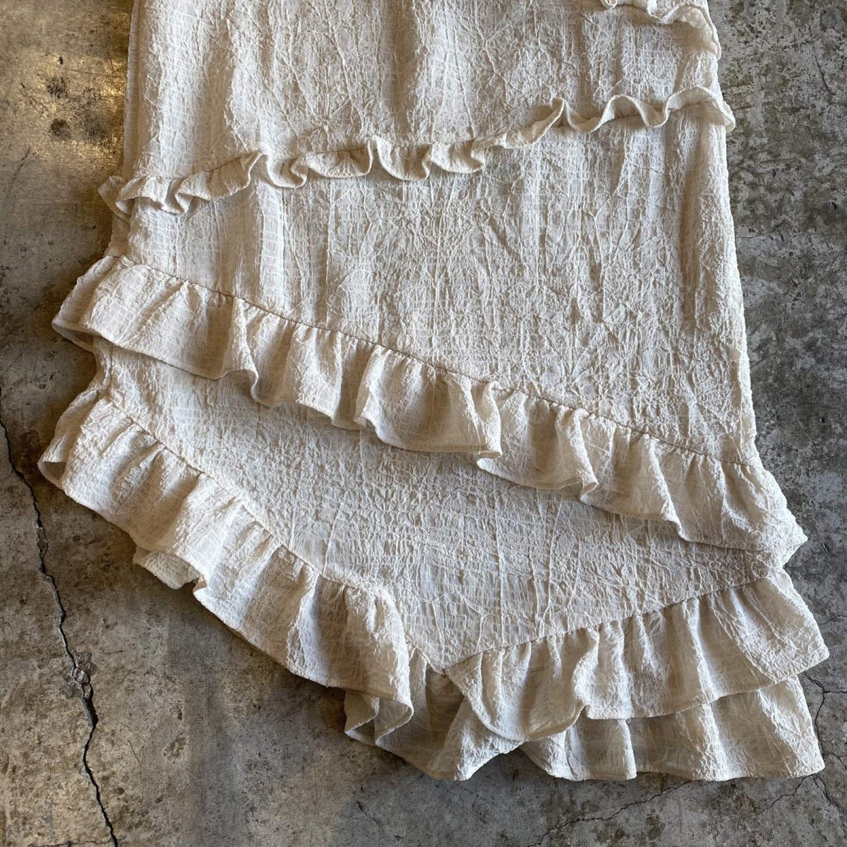 画像4: TIERED FRILL ASYMMETRY WASHER DESIGN SKIRT / W27 (4)