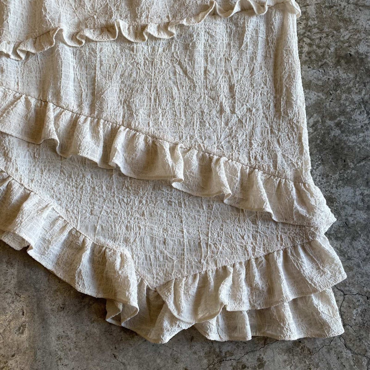 画像9: TIERED FRILL ASYMMETRY WASHER DESIGN SKIRT / W27 (9)