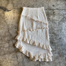 画像1: TIERED FRILL ASYMMETRY WASHER DESIGN SKIRT / W27 (1)