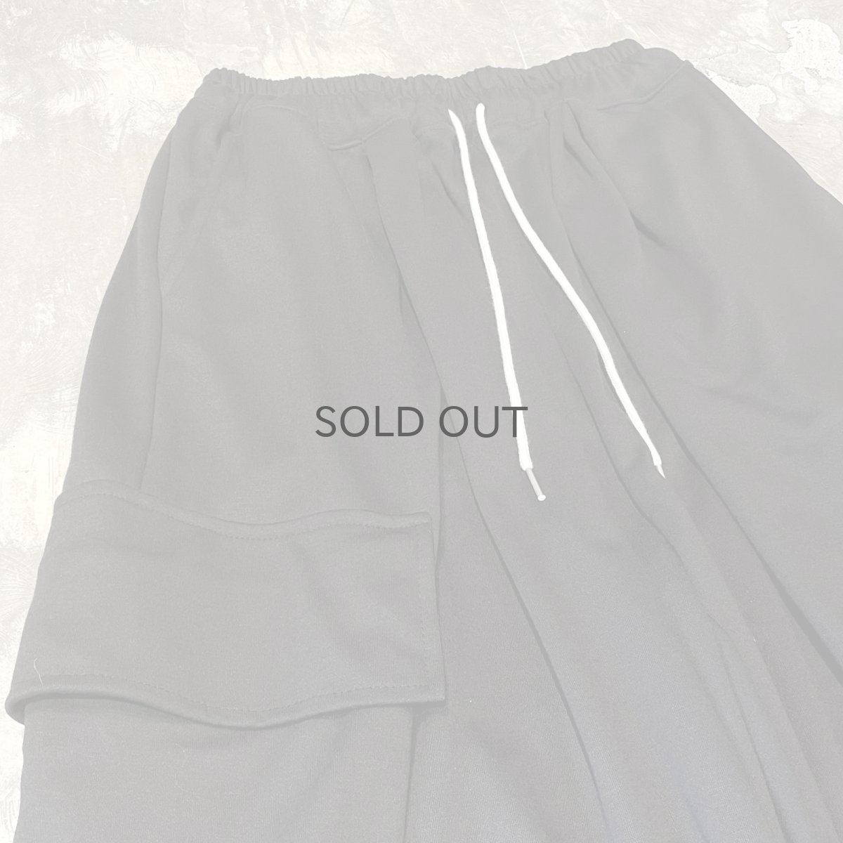 画像3: 【WONDERGROUND】BIG CARGO POCKET WIDE SWEAT PANTS / BLACK / OS (3)