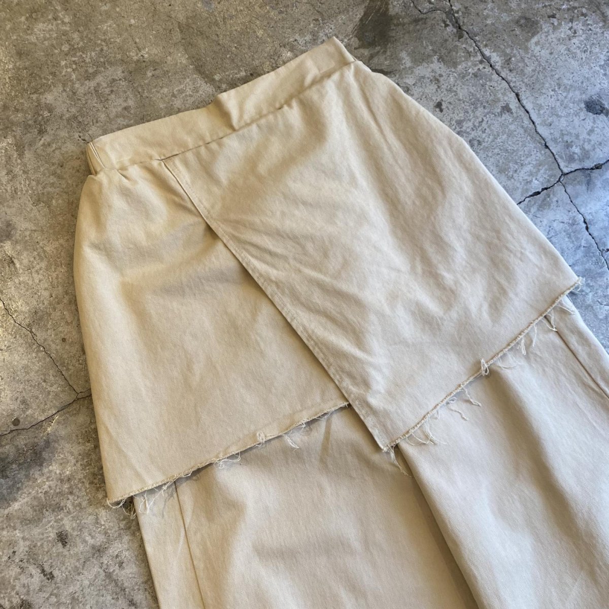 画像3: 【WONDERGROUND】CUT OFF WRAP SKIRT LAYERED PANTS / OS (3)