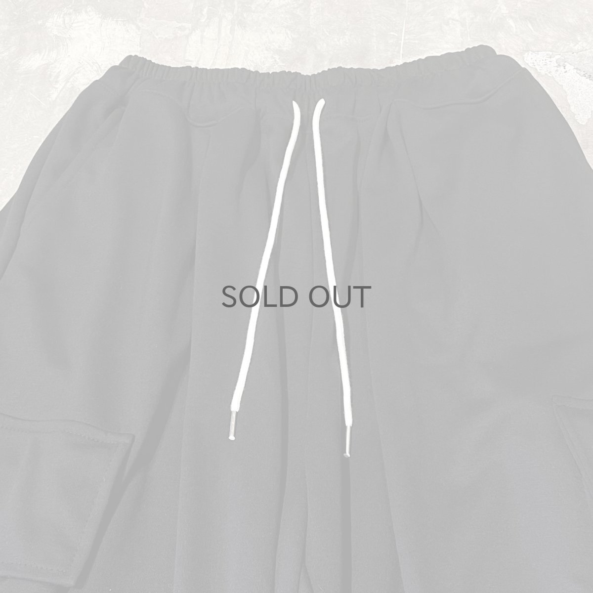 画像10: 【WONDERGROUND】BIG CARGO POCKET WIDE SWEAT PANTS / BLACK / OS (10)