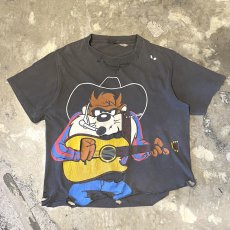 画像1: OLD "TAZMANIAN DEVIL" BOTH SIDE PRINTED CRASH DAMAGE S/S TEE / Mens M (1)