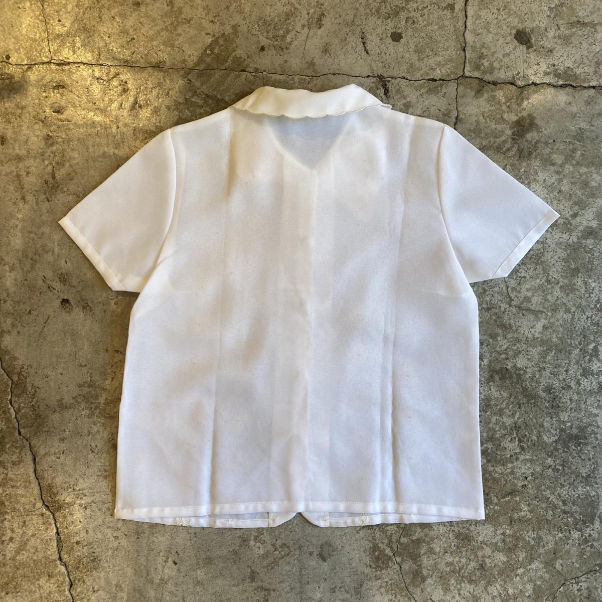 画像2: DESIGN EMBROIDERY PATTERN SHEER S/S SHIRT / Ladies M (2)
