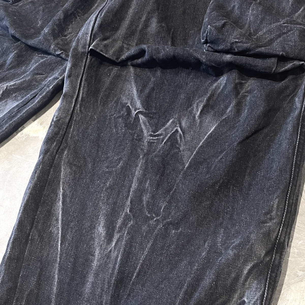 画像6: 【WONDERGROUND】BIG CARGO POCKET WIDE DENIM PANTS / BLACK / OS (6)